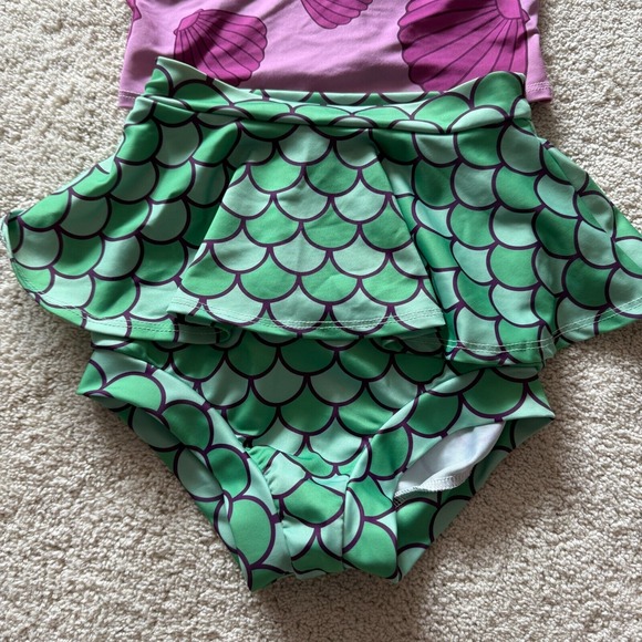 Unbranded Mermaid Swimsuit Girl 9-10 Beach‎ Pool Photoshoot Ruffle wore once - Picture 2 of 8